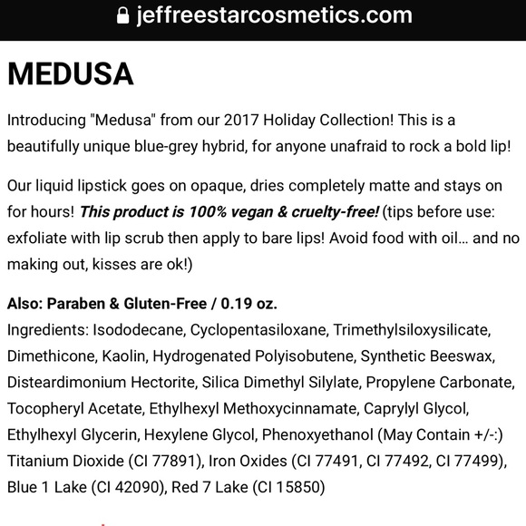 “MEDUSA” Jeffree Star Velour Liquid Lipstick!! - Picture 4 of 8